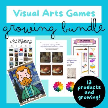 Preview of Visual Arts Elementary Classroom Games GROWING Bundle
