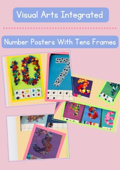 Preview of Visual Arts Integrated Number Poster Craft With Tens Frames