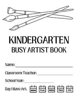 Preview of Visual Arts: Kindergarten, 1st & 2nd Grade Sketchbook or Busy Artist Book BUNDLE