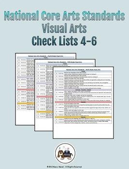 Preview of Visual Arts National Core Arts Standards Check Sheets for Grades 4-6