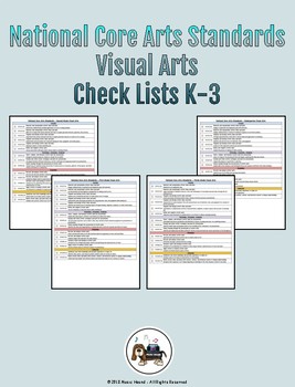Preview of Visual Arts National Core Arts Standards Check Sheets for Grades K-3