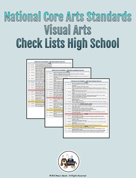 Preview of Visual Arts National Core Arts Standards Check Sheets for High School