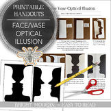 Visual Arts Printable Handout: Face Vase Optical Illusion 