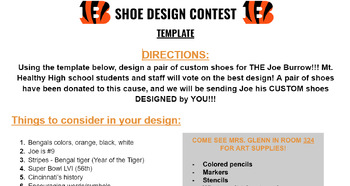 Preview of Visual Arts: Shoe Drawing Design Contest - Packet Planning