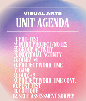 Preview of Visual Arts: Unit Agenda Classroom POSTER