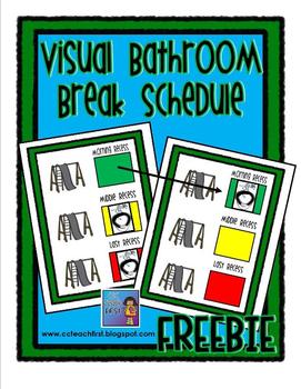 Preview of Visual Bathroom Schedule FREEBIE