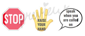 Preview of Visual Behavior Card for Raising Hands l Desk strip