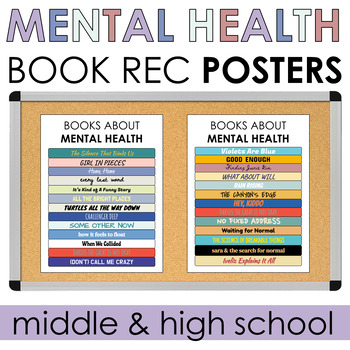 Preview of Visual Book Recommendation Poster: Mental Health Awareness: MIDDLE & HIGH SCHOOL