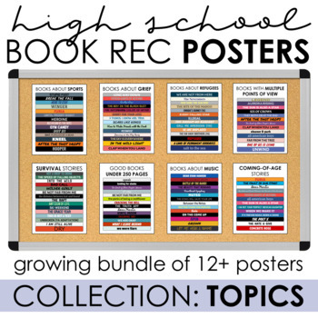 Preview of Visual Book Recommendation Posters - High School - GROWING BUNDLE - Topics