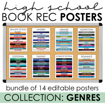 Preview of Visual Book Recommendation Posters - High School - Genre - BUNDLE