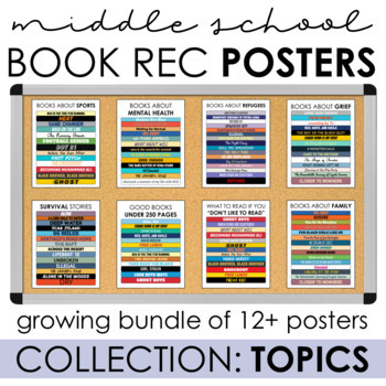Preview of Visual Book Recommendation Posters - Middle School - Topics - GROWING BUNDLE 