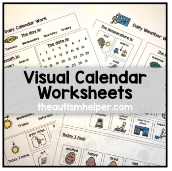Preview of Visual Calendar Worksheets for Students with Autism or Special Education!