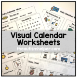 Visual Calendar Worksheets for Students with Autism or Spe