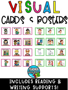 Preview of Daily Visual Cards Schedule for Classroom Organization