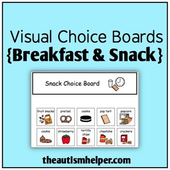 Preview of Visual Choice Board {Breakfast & Snack}