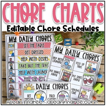 Preview of Visual Chore Charts - EDITABLE