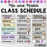 Visual Class Schedule Cards Mix and Match Editable Template