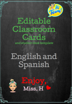 Preview of Visual Classroom Cards- English and Spanish