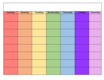 Visual Color-coded Blank Calendar By Meticulousaba 