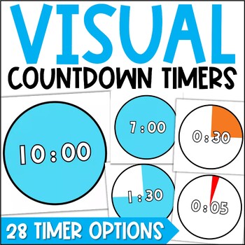 Preview of Visual Countdown Timers - Digital Time Management Tool for Class Slides - Blue