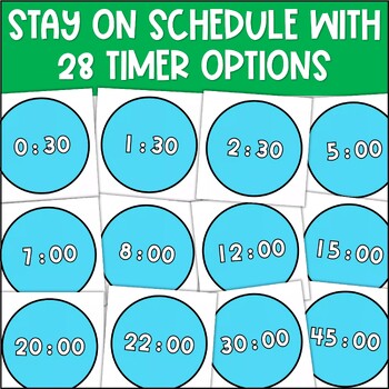 Visual Countdown Timers - Digital Time Management Tool for Class Slides -  Blue