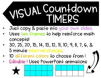 Preview of Visual Countdown Timers - Editable - COMMERCIAL License