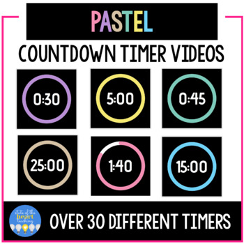 Preview of Visual Countdown Timers with Progression Circle for Class Slides PASTEL COLORS