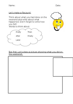 Preview of Visual Cue Card Friendly Resource- with English Recount Activity