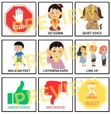 Visual Cue Cards For Special Education | Lanyard, Key-Ring, Board