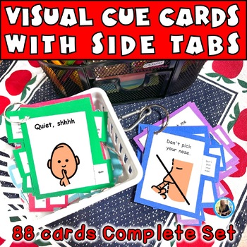 Preview of Visual Cue Cards Autism Complete Small Set Behavior Lanyard Necklace Book SPED