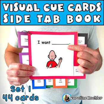 Preview of Visual Cue Cards Autism Large Behavior Cues Tool Book 1 Supports SPED