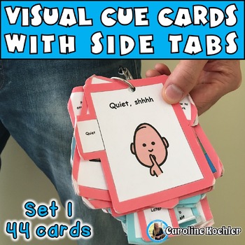 Preview of Visual Cue Cards Autism small Behavior Cues Necklace Lanyard SPED Book 1