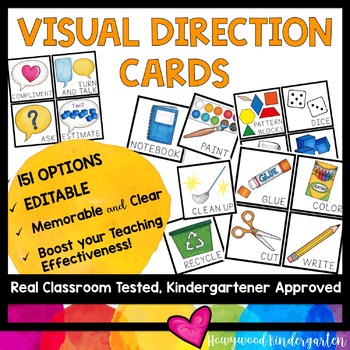 Preview of Visual Direction Cards - kids SEE the visual directions & don't need to ask you!