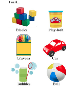 Preview of Visual Cues Picture Symbols - Colors/Free Play Choices - Early Intervention