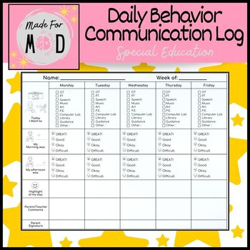 Preview of Visual Daily Behavior Log: Supportive Communication Tool for Special Education