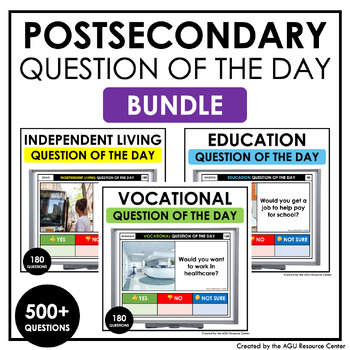 Preview of Visual Daily Question of the Day Bundle | Postsecondary Goals