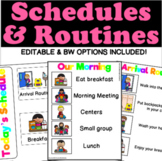 Visual Editable Daily Schedule & Routines for Preschool, P