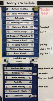 Visual Daily Schedule for Classroom Wall - Subject Name and Matching ...