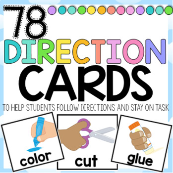 Preview of Visual Direction Cards x 78 Cue Card Prompts
