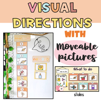 Visual Directions Cards with moveable cliparts by The DecoCrafty Teacher