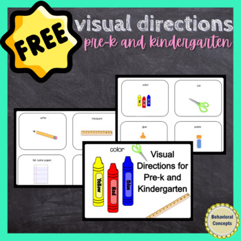 Preview of FREE: Visual Directions for Pre-K and Kindergarten