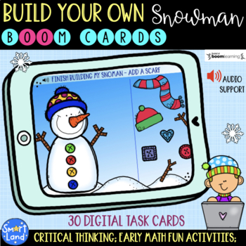 Preview of Visual Discrimination Build your Snowman digital cards