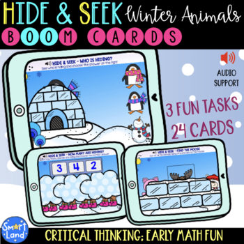 Preview of Visual Discrimination Hide and Seek digital cards | Winter