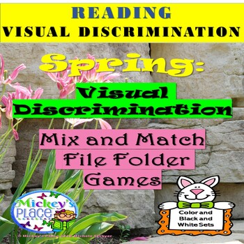Preview of Visual Discrimination: Spring Mix and Match File Folder Games Color Set