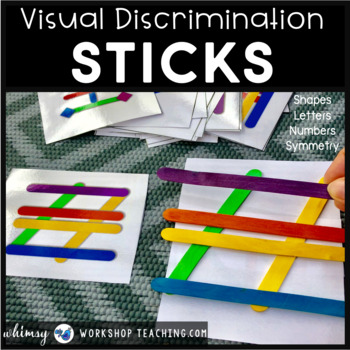 Preview of Visual Discrimination Task Cards - Colorful Sticks Bundle of 9 Sets