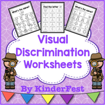 visual discrimination worksheets by kinderfest tpt
