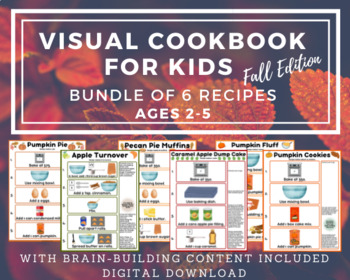 Preview of Visual Fall Cookbook for Toddlers & Preschoolers - 6 Picture Recipe Bundle