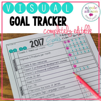 Preview of Visual Goal Chart {Editable}