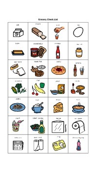 Preview of Visual Grocery List
