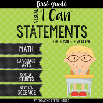Preview of *Visual "I Can" Statements for First Grade Common Core Standards- Blackline
